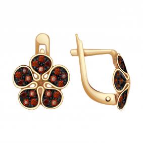 Золотые серьги Александра с505-20ск-к с фианитом с505-20ск-к фото