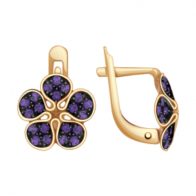 Золотые серьги Александра с505-20ск-ф с фианитом с505-20ск-ф фото