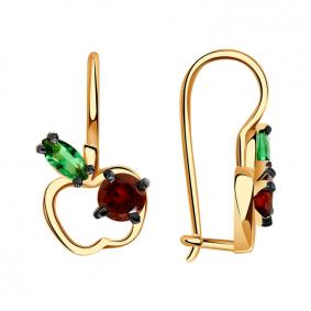 Золотые серьги Александра с507-20ск-зк с фианитом с507-20ск-зк фото