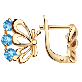 Золотые серьги Александра с515-20ск-г с фианитом с515-20ск-г фото