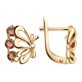 Золотые серьги Александра с515-20ск-р с фианитом с515-20ск-р фото