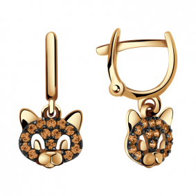 Золотые серьги Александра с522-20с-о с фианитом с522-20с-о фото