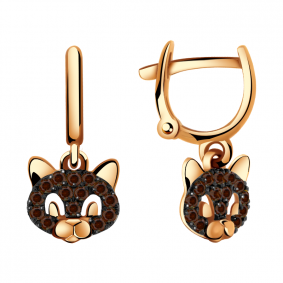 Золотые серьги Александра с522-20ск-кр с фианитом с522-20ск-кр фото