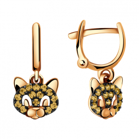 Золотые серьги Александра с522-20ск-ш с фианитом с522-20ск-ш фото