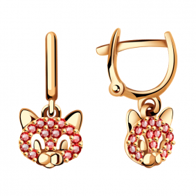 Золотые серьги Александра с522ск-к с фианитом с522ск-к фото