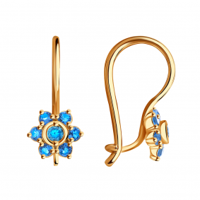 Золотые серьги Александра с538-20ск-г с фианитом с538-20ск-г фото