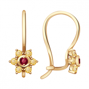 Золотые серьги Александра с538-20ск-кш-1 с фианитом с538-20ск-кш-1 фото