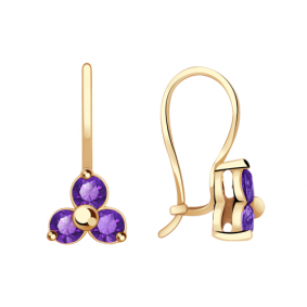 Золотые серьги Александра с540-20ск с фианитом с540-20ск фото