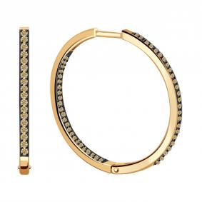 Золотые серьги Александра с559-20ск-ш с фианитом с559-20ск-ш фото