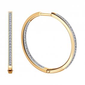 Золотые серьги Александра с559ск с фианитом с559ск фото