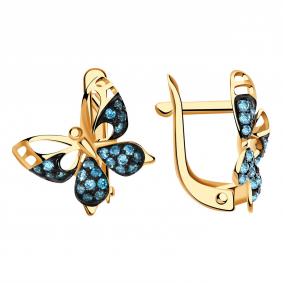 Золотые серьги Александра с570-20ск-г с фианитом с570-20ск-г фото