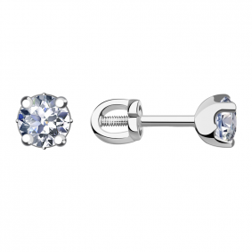 Серьги из белого золота Александра с573-62сб с Swarovski с573-62сб фото