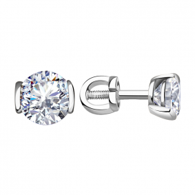 Серьги из белого золота Александра с575-62сб с Swarovski с575-62сб фото