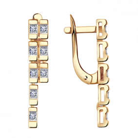 Золотые серьги Александра с578-62ск с Swarovski с578-62ск фото