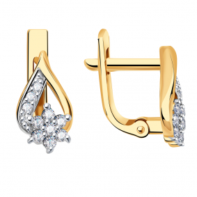 Золотые серьги Александра с592ск с фианитом с592ск фото