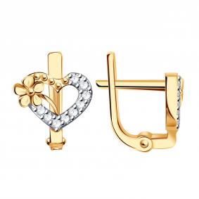 Золотые серьги Александра с593ск с фианитом с593ск фото