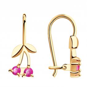 Золотые серьги Александра с594-20ск-р с фианитом с594-20ск-р фото