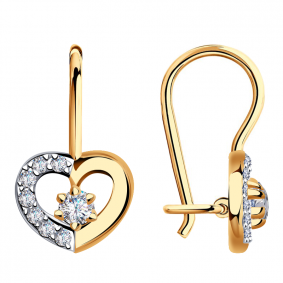 Золотые серьги Александра с595ск с фианитом с595ск фото