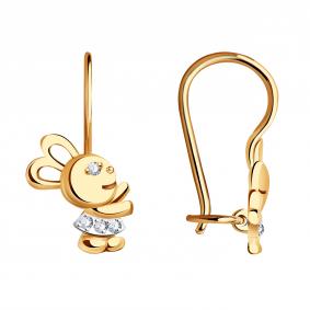 Золотые серьги Александра с598ск с фианитом с598ск фото