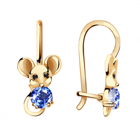 Золотые серьги Александра с601-20ск-сч с фианитом с601-20ск-сч фото