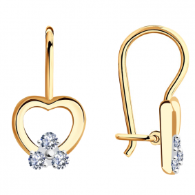 Золотые серьги Александра с603ск с фианитом с603ск фото