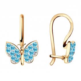 Золотые серьги Александра с605-20ск-г с фианитом с605-20ск-г фото