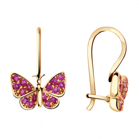 Золотые серьги Александра с605-20ск-р-1 с фианитом с605-20ск-р-1 фото