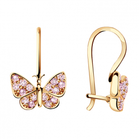 Золотые серьги Александра с605-20ск-р с фианитом с605-20ск-р фото