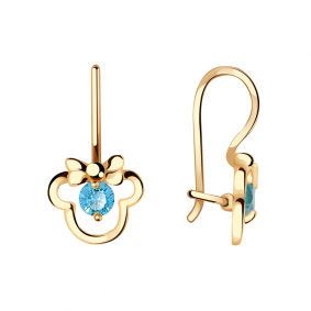 Золотые серьги Александра с609ск-г с фианитом с609ск-г фото