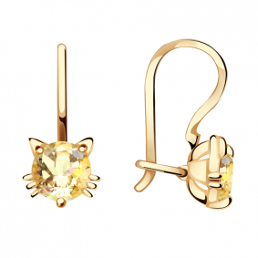 Золотые серьги Александра с612ск-ш с фианитом с612ск-ш фото