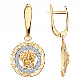 Золотые серьги Александра с613аск с фианитом с613аск фото