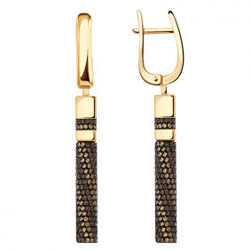 Золотые серьги Александра с614-20ск-крш с фианитом с614-20ск-крш фото