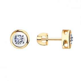 Золотые серьги Александра с643-62сбк с Swarovski с643-62сбк фото