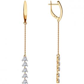 Золотые серьги Александра с646ск с фианитом с646ск фото