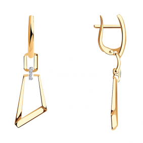 Золотые серьги Александра с661ск с фианитом с661ск фото