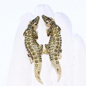 Серьги из лимонного золота Александра с700а-20сл-сач с фианитом с700а-20сл-сач фото