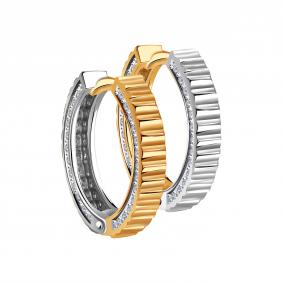 Золотые серьги-трансформеры Александра с фианитом с741сбк с741сбк фото