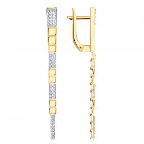 Золотые серьги Александра с749сбк с фианитом с749сбк фото