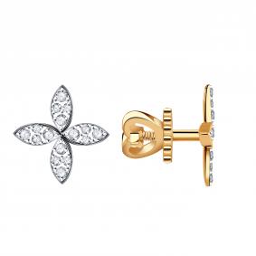 Золотые серьги Александра с751ск с фианитом с751ск фото