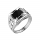 Серебряное кольцо Караваевская ювелирная фабрика 41-0157ю с ониксом и цирконием