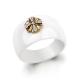 Золотое кольцо AQUAMARINE 64909 с фианитом и керамикой