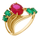 Золотое кольцо Александра кл1982-23с с агатом и рубиновым корундом