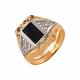 Золотое кольцо Караваевская ювелирная фабрика 51-0045 с ониксом