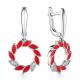 Серебряные серьги АЛЬКОР 02-1391/ЭМ24-00 с эмалью и цирконием