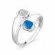 Серебряное кольцо АЛЬКОР 01-0974/ЭМ39-00 с эмалью и цирконием