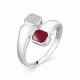 Серебряное кольцо АЛЬКОР 01-0974/ЭМ45-00 с фианитом, эмалью и цирконием