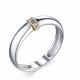 Серебряное кольцо Алькор с золотой накладкой и бриллиантом 01-1582/000Б-00