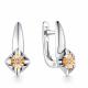 Серебряные серьги АЛЬКОР с золотой накладкой и бриллиантом 02-1452/000Б-00