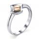 Серебряное кольцо Алькор с золотой накладкой и бриллиантом 01-1368/000Б-00