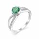 Серебряное кольцо АЛЬКОР 01-0009/00АГ-00 с фианитом, агатом и цирконием